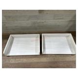 2 Wood desk trays