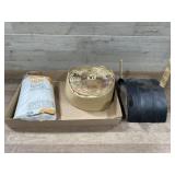 Flat with hose hanger , roll of drop cloth and