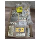 Flat of various brass hinges