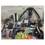 Basket of fitness training items,  Sauna suit,