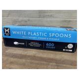 White Plastic Spoons, 600 Count