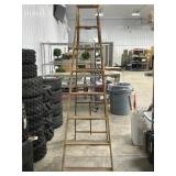 Wood 8 foot step ladder