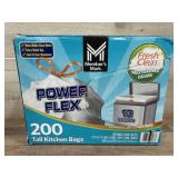 Power Flex 13 Gallon Trash Bags, 200 Count