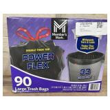Power Flex 33 Gallon Trash Bags, 90 Count