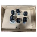 Flat with 2 -2 inch castors and 4 - 2 inch