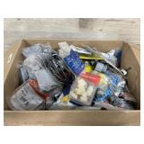 Box lot of electrical items and plumbing