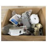 Box lot of electric switches, boxes and misc.