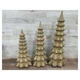 Decorative Resin Trees, 3 Pack, Damaged