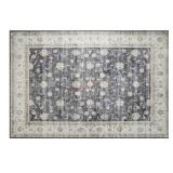 Everwash Washable Area Rug, 6'6'x 9'6', Charcoal