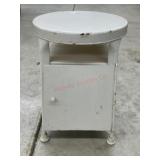 Vintage white painted metal stool