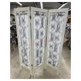 White frame dressing room screen
