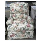 Floral print swivel rocking chair