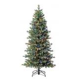 7' Slim Linden Fir Pre-Lit Christmas Tree