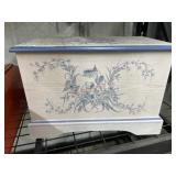 Blue and white chest