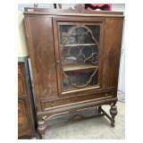 Jacobean style antique china cabinet