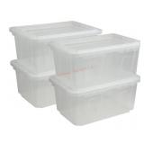 60 Quart Clear Storage Tote, 4 pk