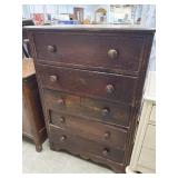 5 Drawer dark finish chest of drawers