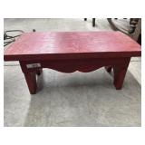 Red wood foot stool