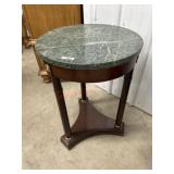 Bombay style side table with green marble top