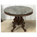 Antique Victorian style parlor table with marble