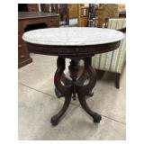 Victorian antique side table with marble top