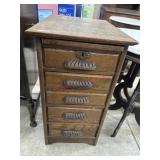 Antique oak wooden file cabinet