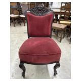Lions head carved antique side chair