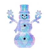 6' Pre-Lit Prismatic Snowman