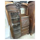 Tiger oak side by side secretary desk and