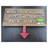 Mind Your Momma Wood sign hand made