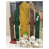 Hand made wood fence with flowers