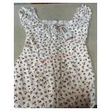 Cream Mini Dress with Cherry Pattern