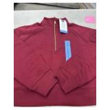 Ladies large fleece half zip pullover