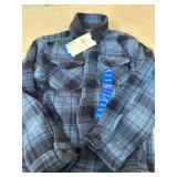 Blue Plaid Button-Up Fleece Shirt