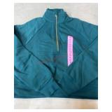 Womenï¿½s Teal Fleece Half-Zip Pullover, Size S