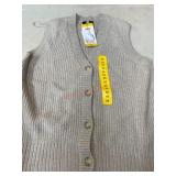 Sleeveless Knit Cardigan, Button Front, Size M