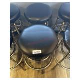 2- black seat chrome leg bar stools