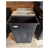 5 trash cans
