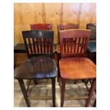 4 wooden bar stools