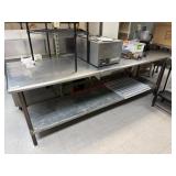 30 x 96 stainless steel prep table contents not