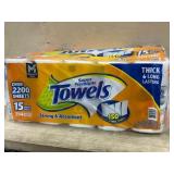 Orange Premium Paper Towels, 15 Mega Rolls