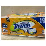 Premium Orange Paper Towels, 15 Mega Rolls