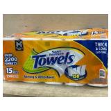 Orange Premium Paper Towels, 15 Mega Rolls