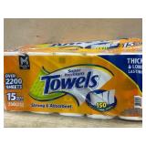 Orange Premium Paper Towels, 15 Mega Rolls