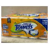 Orange Premium Paper Towels, 15 Mega Rolls