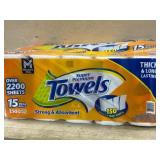 Orange Premium Paper Towels, 15 Mega Rolls