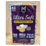 Ultra Soft 3-Ply Premium Facial Tissue, 12-Boxes