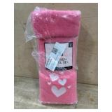 Pink Kitchen Towel Set with Heart Design