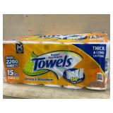 Orange Premium Paper Towels, 15 Mega Rolls