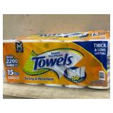 Orange Premium Paper Towels, 15 Mega Rolls